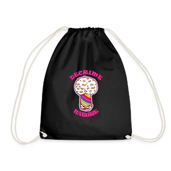 Decrime Nature Colorful Magic Mushroom Trippy - Turnbeutel - Schwarz - Vorne