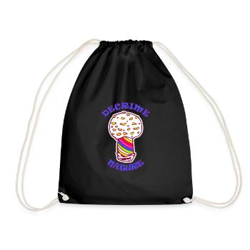 Decrime Nature Colorful Magic Mushroom Trippy - Turnbeutel - Schwarz - Vorne