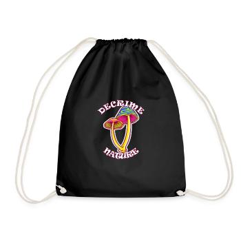 Decrime Nature Colorful Magic Mushroom Trippy - Drawstring Bag - black - Front