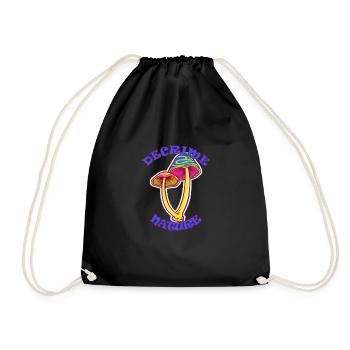 Decrime Nature Colorful Magic Mushroom Trippy - Turnbeutel - Schwarz - Vorne