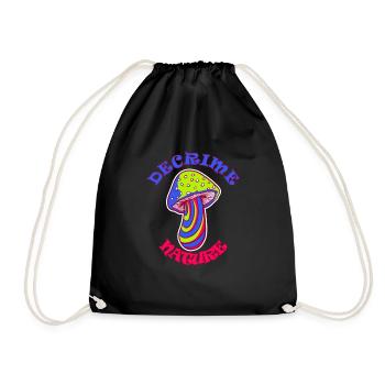 Decrime Nature Colorful Magic Mushroom Trippy - Drawstring Bag - black - Front
