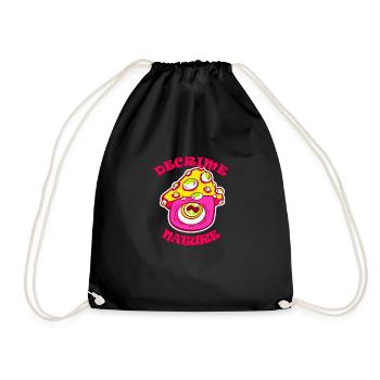 Decrime Nature Colorful Magic Mushroom Trippy - Drawstring Bag - black - Front