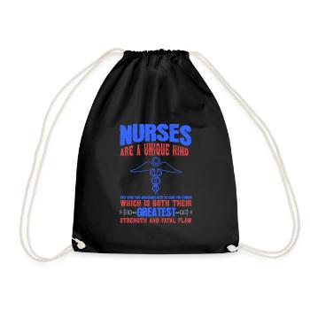 NURSE Nurses are a unique child - Drawstring Bag - black - Front