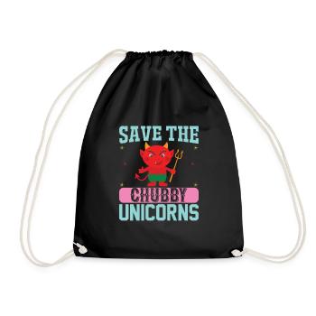 Sauvez les licornes potelées Licorne - Sac de sport léger - noir - Devant
