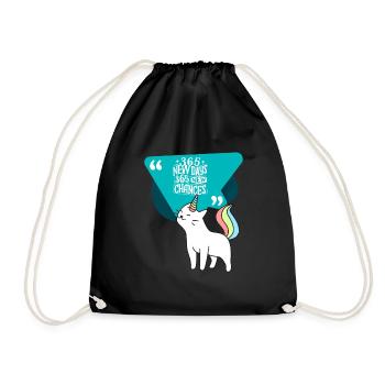Einhorn Katze Unicorn - Turnbeutel - Schwarz - Vorne