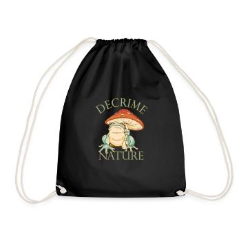 Decrime Nature Colorful Magic Mushroom Frog - Turnbeutel - Schwarz - Vorne