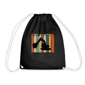 Great excavator design - Drawstring Bag - black - Front