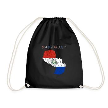 Paraguay Karte Flagge - Turnbeutel - Schwarz - Vorne