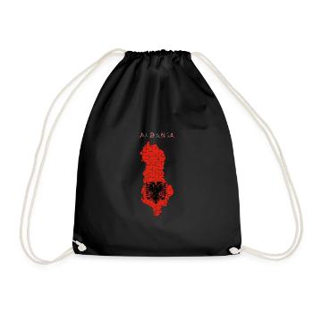 Albania Map Flag - Drawstring Bag - black - Front