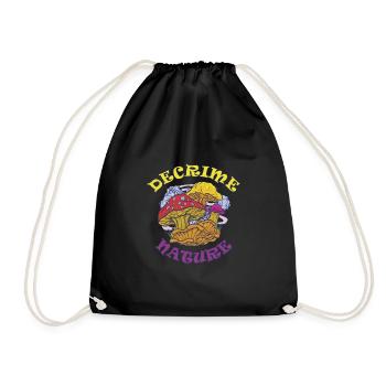 Decrime Nature Colorful Magic Mushroom Trippy - Turnbeutel - Schwarz - Vorne