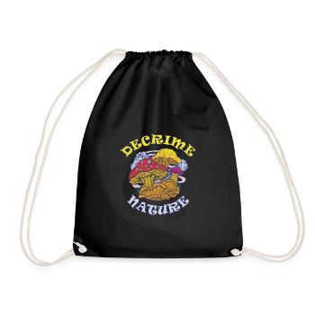 Decrime Nature Colorful Magic Mushroom Trippy - Drawstring Bag - black - Front