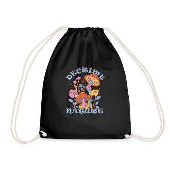 Decrime Nature Colorful Magic Mushroom Trippy - Turnbeutel - Schwarz - Vorne