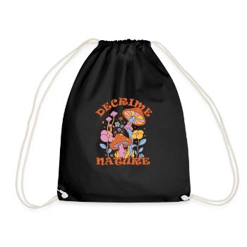 Decrime Nature Colorful Magic Mushroom Trippy - Drawstring Bag - black - Front