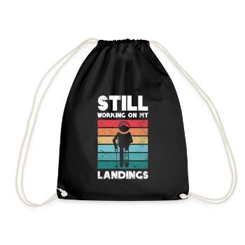 I'm still working on my landing design - Drawstring Bag - black - Front