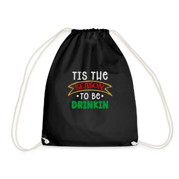 Ugly Christmas season of drinking - Drawstring Bag - black - Front