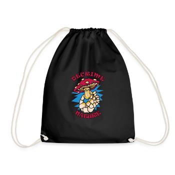 Decrime Nature Squelette de champignon magique coloré - Sac de sport léger - noir - Devant