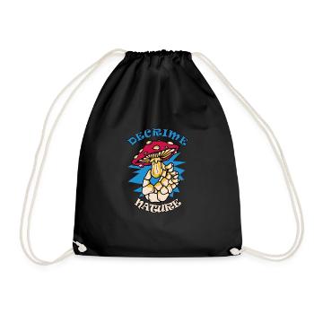 Decrime Nature Squelette de champignon magique coloré - Sac de sport léger - noir - Devant