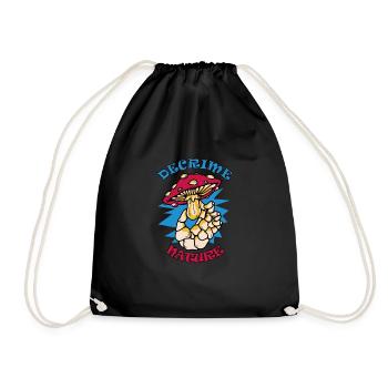 Decrime Nature Squelette de champignon magique coloré - Sac de sport léger - noir - Devant