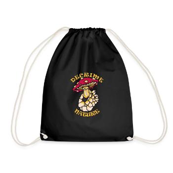 Decrime Nature Squelette de champignon magique coloré - Sac de sport léger - noir - Devant