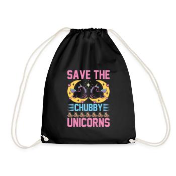 Sauvez les licornes potelées Licorne - Sac de sport léger - noir - Devant