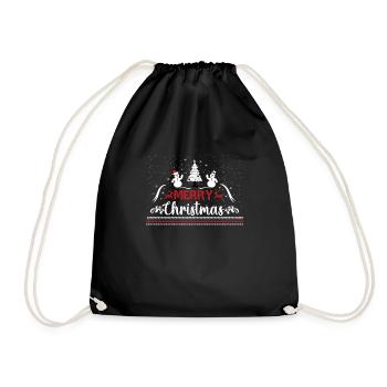 Ugly Christmas Merry Christmas - Drawstring Bag - black - Front