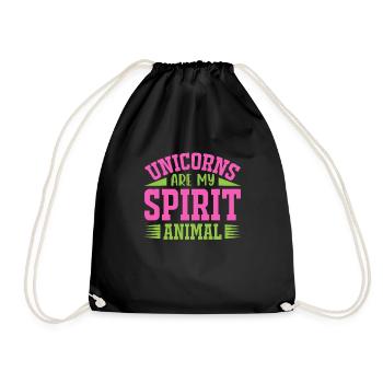 Unicorns are my soul animal Unicorn - Drawstring Bag - black - Front