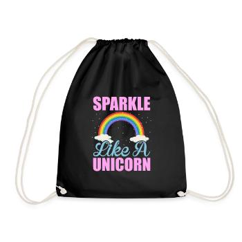 Glitzern wie ein Einhorn Unicorn - Turnbeutel - Schwarz - Vorne