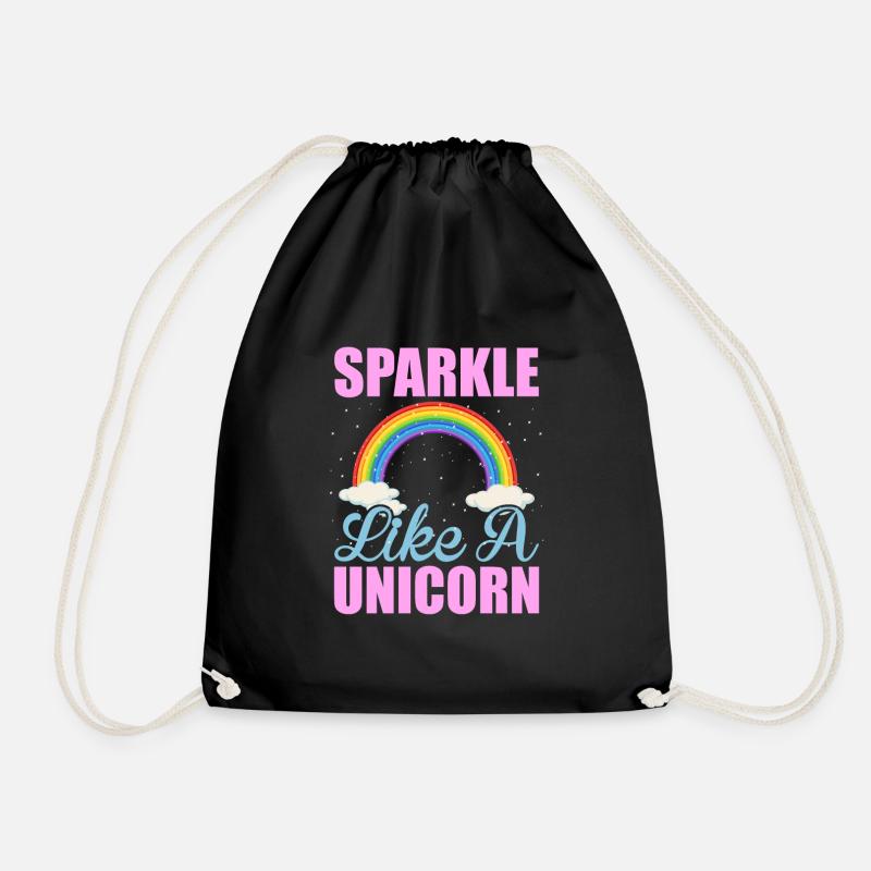 Glitzern wie ein Einhorn Unicorn - Turnbeutel - Schwarz