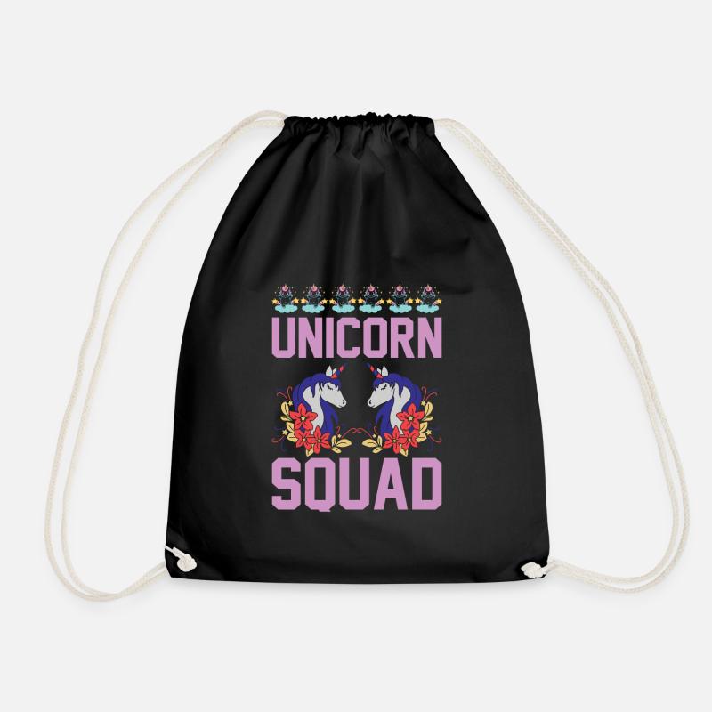 Einhorn Unicorn Squad - Turnbeutel - Schwarz