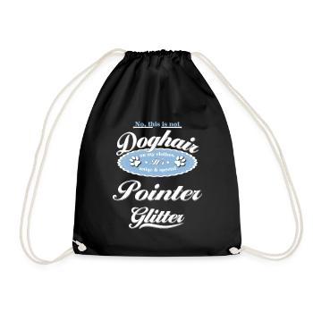 Dog Glitter Pointer - Drawstring Bag - black - Front
