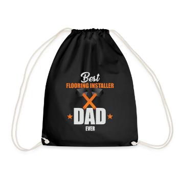 Bester Bodenleger Papa Aller Zeiten - Turnbeutel - Schwarz - Vorne