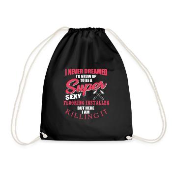 Floor layers - Drawstring Bag - black - Front