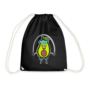 Avocado Seilspringen - Turnbeutel - Schwarz - Vorne