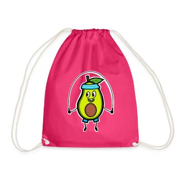 Avocado Jumping Rope - Drawstring Bag - fuchsia - Front