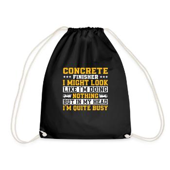 Drôle de conception de polisseuse à béton - Sac de sport léger - noir - Devant