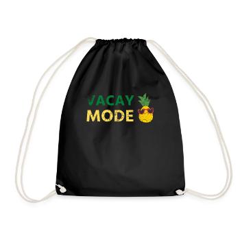 Vacay Mode Ananas Design Für Strandliebhaber - Turnbeutel - Schwarz - Vorne