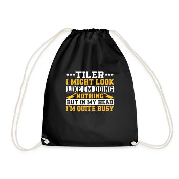 Drôle de carreleur dicton - Sac de sport léger - noir - Devant