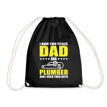 Plumber and Dad - Drawstring Bag - black - Front