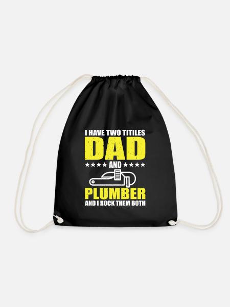 Plumber and Dad - Drawstring Bag - black