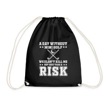 Funny golf saying - Drawstring Bag - black - Front