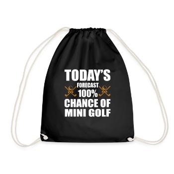 Miniature golf - Drawstring Bag - black - Front