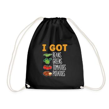J’ai des haricots verts tomates pommes de terre - Sac de sport léger - noir - Devant