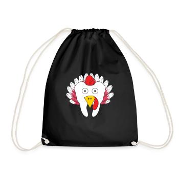 Molar Turkey Thanksgiving Dentist Dental - Drawstring Bag - black - Front
