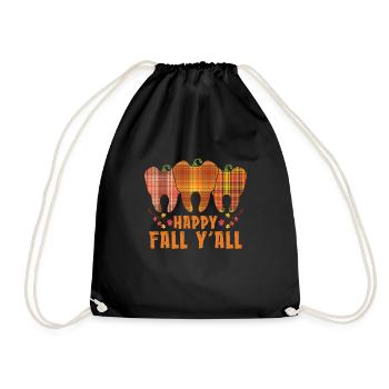 Alles Gute Zum Herbst Thanksgiving Zahnarzt Dental - Turnbeutel - Schwarz - Vorne