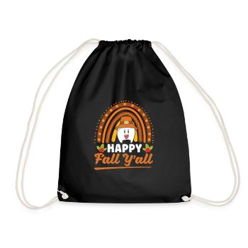 Alles Gute Zum Herbst Thanksgiving Zahnarzt Dental - Turnbeutel - Schwarz - Vorne