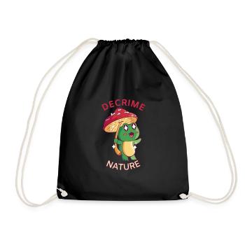 Decrime Nature Colorful Mushroom Frog - Drawstring Bag - black - Front