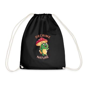 Decrime Nature Colorful Mushroom Frog - Turnbeutel - Schwarz - Vorne
