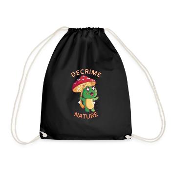 Decrime Nature Colorful Mushroom Frog - Drawstring Bag - black - Front