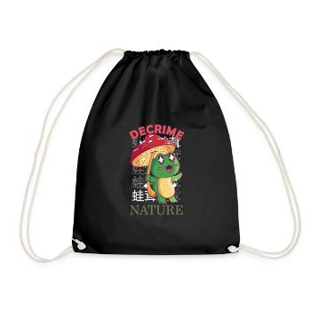 Decrime Nature Colorful Mushroom Frog - Turnbeutel - Schwarz - Vorne