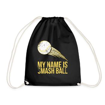 My name is Smash Ball Design for tennis fans - Drawstring Bag - black - Front